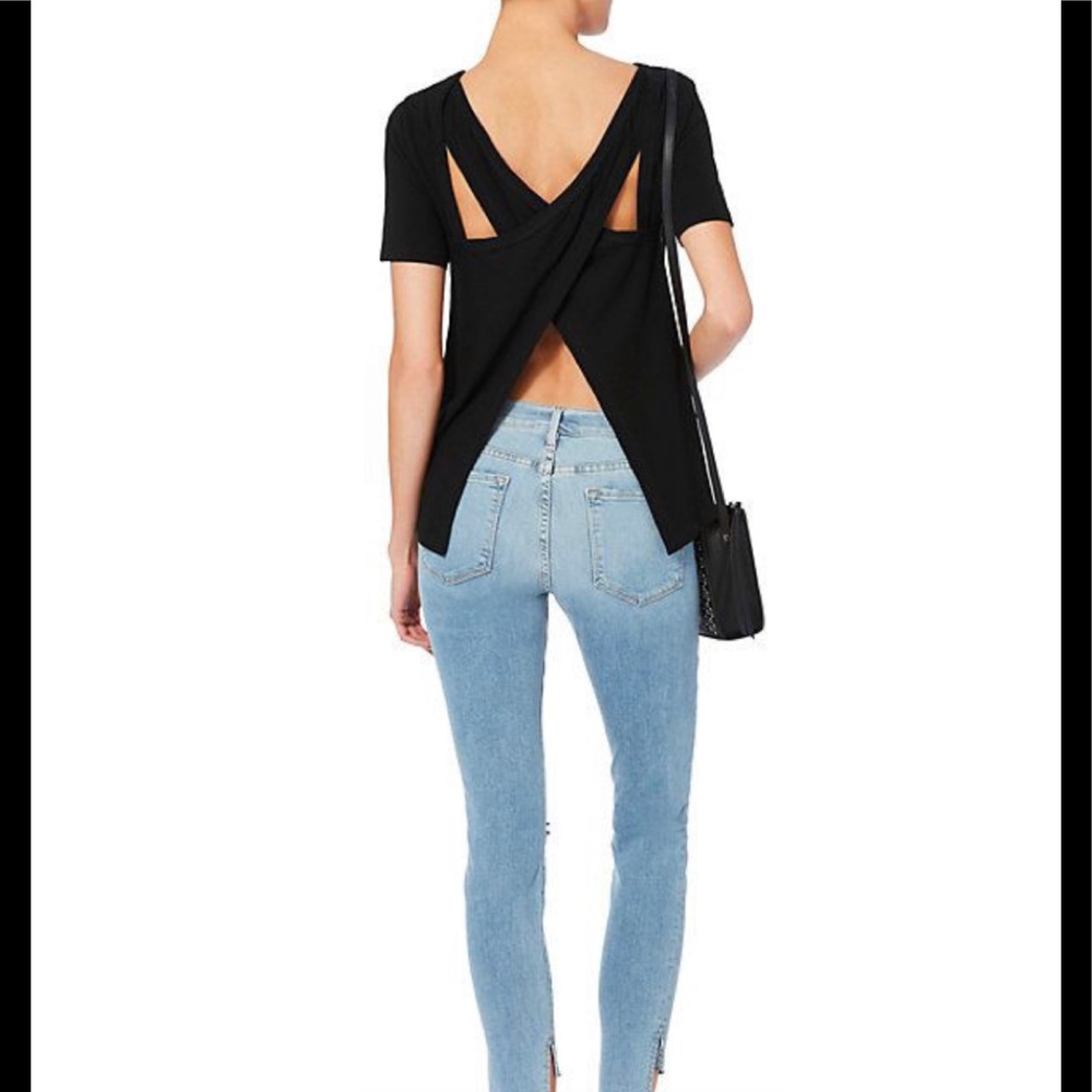 A.L.C. Kaleb black cotton top open back size XS